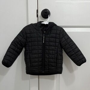 Toddler Black Quilted Puffer Coat